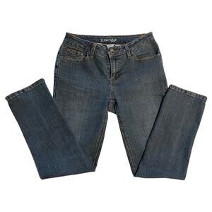 St. John's Bay Mid Rise Skinny Leg Jeans Size 6P Petite Blue Denim Stretch
